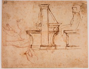 Studie til loftet i læsesalen på Laurentian Library af Michelangelo Buonarroti