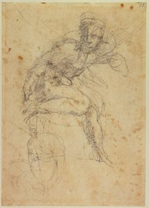 Studie af to sixtinske nøgenbilleder af Michelangelo Buonarroti