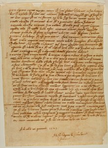 Tabernakel med niche, brev fra Michelangelo til Piero Gondi af Michelangelo Buonarroti