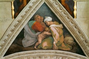 The Ancestors of Christ: Ozias Sixtinske Kapel loft i Vatikanet, 1508-1512. af Michelangelo Buonarroti