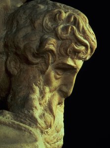 Sejrens geni af Michelangelo Buonarroti 1475-1564 detalje af et ufærdigt hoved, 1527-28 marmor se 52671
