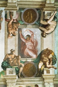Det Sixtinske Kapel; loftsfresker efter restaurering (freske) af Michelangelo Buonarroti