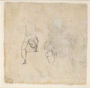 To meget små skitser af siddende figurer, c1490-1560 af Michelangelo Buonarroti