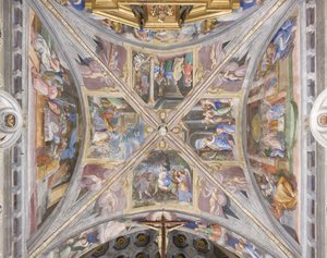 Kancellehvælving med scener fra Jomfru Marias liv (fresko) af Michelangelo Carminati