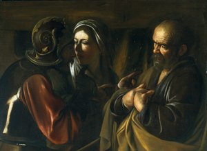 Benægtelse af Sankt Peter, 1610 af Michelangelo Merisi Caravaggio