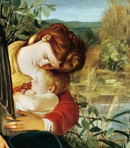 Lepää pakossa Egyptiin (yksityiskohta 1603) af Michelangelo Merisi Caravaggio