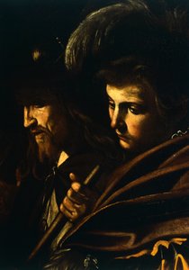 Ansigter af to mænd, detaljer fra Our Lady of Mercy eller Seven Acts of Mercy, ca. 1606-07 (olie på lærred)