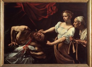 Judith halshugger Holofernes (olie på lærred