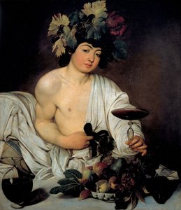 The Young Bacchus, ca. 1596 (olie på lærred) af Michelangelo Merisi da Caravaggio