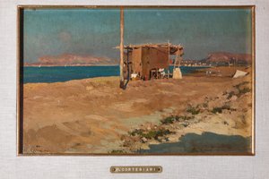Strand og hytte af Michele Cortegiani