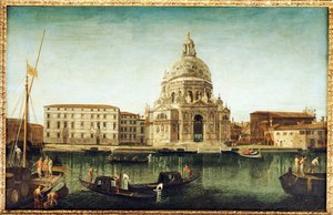 Santa Maria della Salute, Venedig, med gondoler på Canal Grande af Michele Marieschi