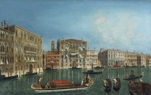 Canal Grande med Palazzo Foscari og Palazzo Balbi par Marieschi, Michele Giovanni af Michele Marieschi