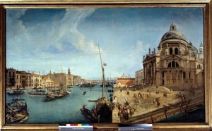 Udsigt over indgangen til Canal Grande og på Salutkirken i Venedig Maleri af Michele Marieschi (1710-1741) 1700-tallet søn. 1,25x2,13 m af Michele Marieschi