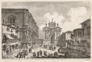 Udsigt over Venedig: Campo S. Rocco af Michele Marieschi