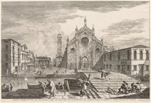 Udsigt over Venedig: Campo dei Frari, 1741. af Michele Marieschi