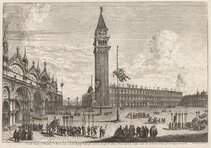 Udsigt over Venedig: Piazza og Piazzetta af Michele Marieschi