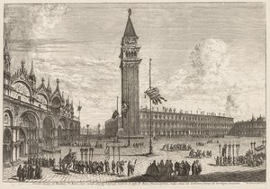 Udsigt over Venedig: Piazza og Piazzetta, 1741. af Michele Marieschi