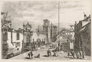 Udsigt over Venedig: The Gates of the Arsenal, 1741. af Michele Marieschi