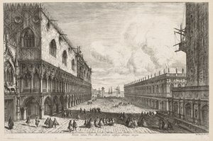 Udsigt over Venedig: Piazzetta af Michele Marieschi