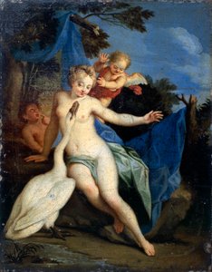 Leda og svanen (olie på lærred)