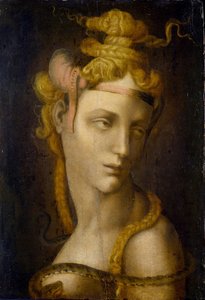 Cleopatre par Tosini, Michele, Circle of (1503-1577). Olie på lærred, størrelse: 37x25,7,, Museo Poldi Pezzoli, Milano