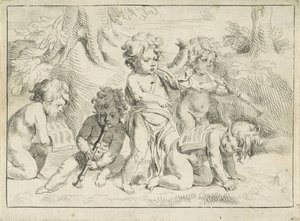 Fem musikskabende børn af Michiel Frans van der Voort