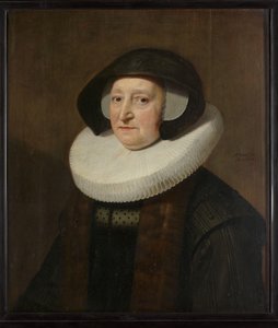 Portræt af Maria Petitpas (?-1640) af Michiel Jansz van Mierevelt (workshop of)