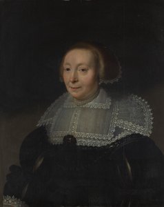 Portræt af en kvinde med blondekrave, ca. 1632-35.