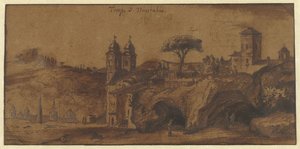 Udsigt over SS Trinità dei Monti i Rom af Michiel van Overbeek