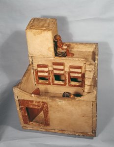 Træmodel af et kornmagasin med figurer, ca. 2000-1800 f.Kr. (træ)
