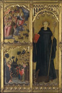Saint Giles med Kristus triumferende over Satan og apostlenes mission, ca. 1408. af Miguel Alcaniz
