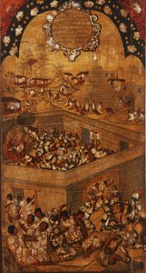 Erobringen af Mexico, Panel VII, ca. 1696-1715 (maling på træ)