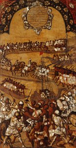 Erobringen af Mexico, Panel XXI, ca. 1696-1715 (maling på træ)