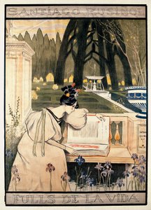 Plakatpræsentation af "Livets sider", serie af litografier, der illustrerer digte i prosa af Santiago Rusinol y (i) Prats (1861-1931) af Miguel Utrillo