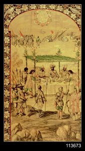 Erobringen af Mexico: Hernando Cortes (1485-1547) beordrer ødelæggelsen af skibene og mødes med ambassadørerne fra Montezuma (1466-1520) i 1520
