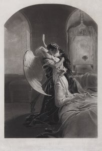 Tamara og Dæmon. Illustration til digtet Dæmonen af Mikhail Lermontov, ca. 1880