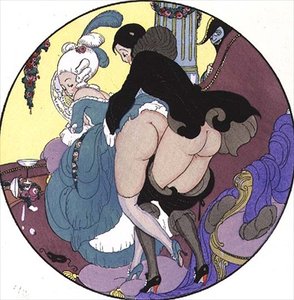 Teacher Assaulting His Pupil, tallerken 26 fra The Pleasures of Eros, pub. 1901 i Leipzig (heliogravure)