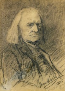 Portræt af Franz Liszt (1811-1886) af Munkacsy, Mihaly (1844-1900) af Mihály Munkácsy