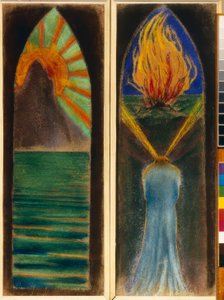 To designs til glasmosaikvinduer af Mikalojus Ciurlionis