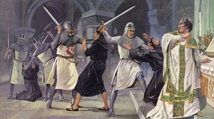 Mordet på Thomas a Becket (farvelitografi)