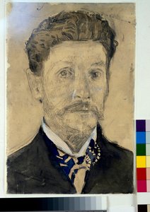 Selvportræt - Værk af Mikhail Alexandrovich Vrubel (Vroubel) (1856-1910) af Mikhail Aleksandrovich Vrubel