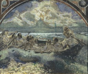 Jesus går på vandet, 1890 af Mikhail Aleksandrovich Vrubel