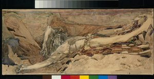 Dæmonterrassen - Værk inspireret af digtet ""Dæmonen"" af Mikhail Lermontov (1814-1841) produceret af Mikhail Alexandrovich Vrubel (Vrubel) (1856-1910) af Mikhail Aleksandrovich Vrubel