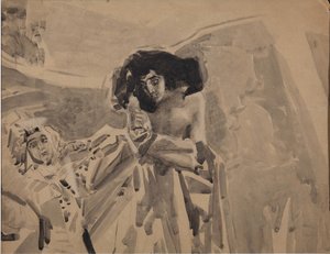 Tamaras dans. Illustration til digtet Dæmonen af Mikhail Lermontov, 1890-1891 af Mikhail Aleksandrovich Vrubel