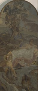Venus, Amor og Paris, midterpanel i Triptykonen The Judgment of Paris af Mikhail Aleksandrovich Vrubel