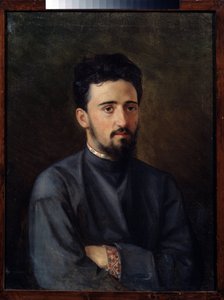 Portræt af forfatteren Vsevolod Mikhailovich Garchine (1855-1888) (Portræt af forfatteren V.M. Garshin). Maleri af Mikhail Georgievich Malyshev (1852-1914), olie på lærred af Mikhail Georgievich Malyshev