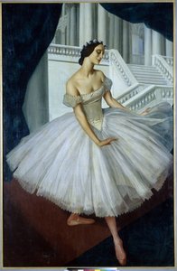Portræt af ballerinaen Anna Pavlova (1881-1931) (Ballerinaen Anna Pavlova) - Maleri af Alexandre Evguenievitch Jacovieff (Alexander Yevgenyevich Yakovlev eller Iacovieff) (1887-1938), olie på lærred (190x121,5 cm)