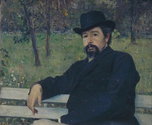 Portræt af maleren Nikolai Alexandrovich Yaroshenko 1846-1898, 1897 af Mikhail Vasilievich Nesterov