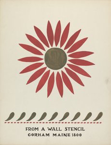 Design fra Gorham, Maine 1800: fra den foreslåede portefølje "Maine Wall Stencils"