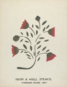 Design fra Windham, Maine 1803: Fra den foreslåede portefølje "Maine Wall Stencils"